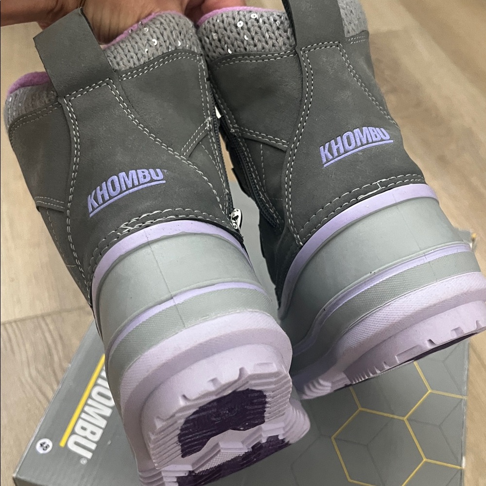 Khombu Kids Winter Boots - Gray and Purple - Picture 5 of 5
